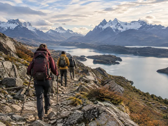Imagen conceptual de un grupo en una expedición de montaña